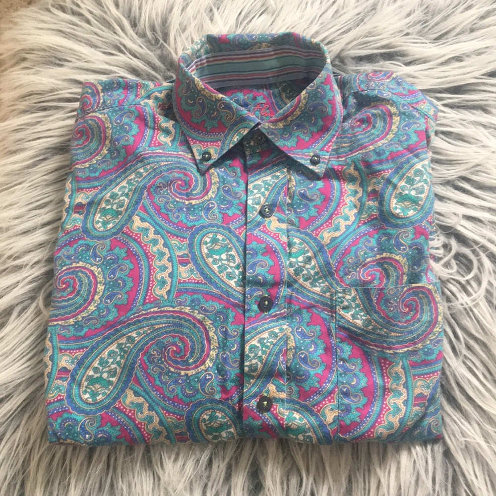 Paisley long sleeve button down shirt